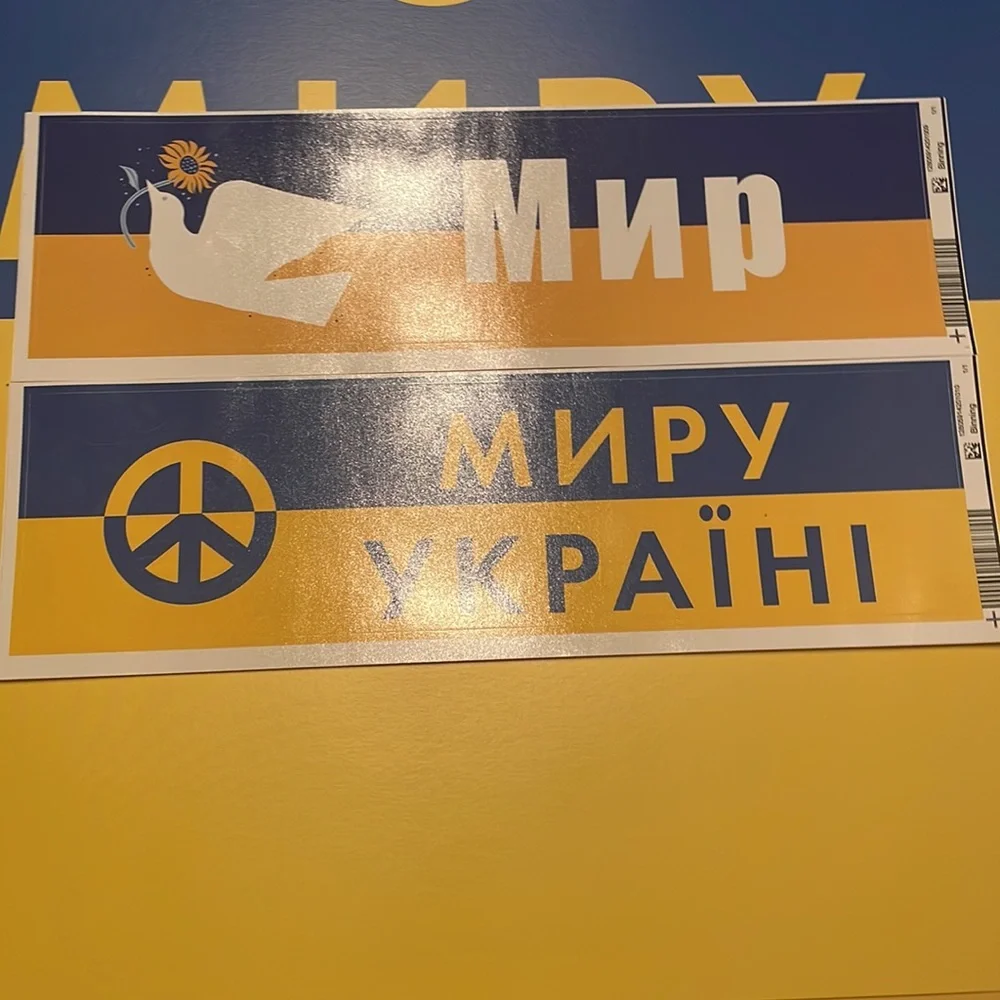 10-piece new Ukrainian peace posters and bumper stickers
